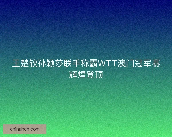 王楚钦孙颖莎联手称霸WTT澳门冠军赛辉煌登顶